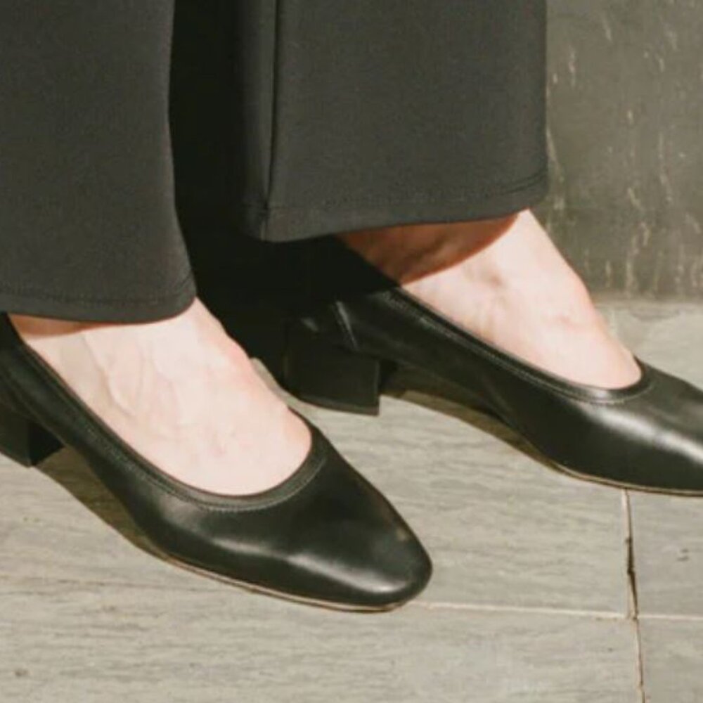 Maryam Nassir Zadeh Roberta Ballerina, Black Calf (8)